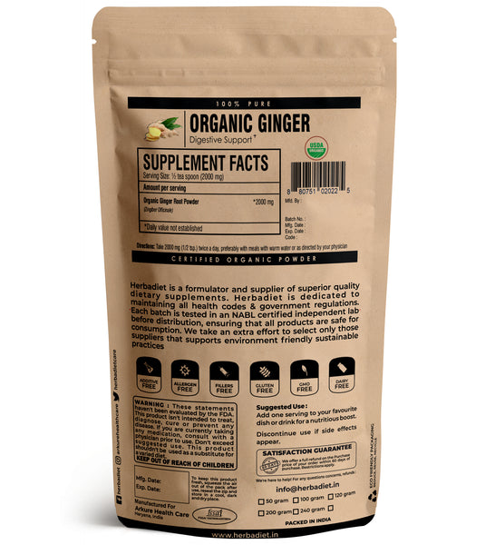 Ginger Root Powder, Certified Organic – Pure Indian Foods