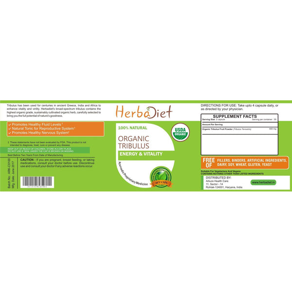 Organic Tribulus Terrestris Capsules Saponins STRING & Effective Muscle