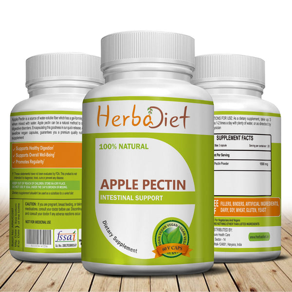 Pectin 500mg Capsules Intestinal Digestive Health Support Dietary Fiber