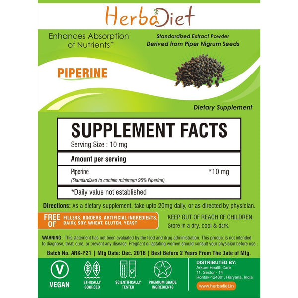 Piperine 95 Black Pepper Extract Powder PURE Turmeric Bioavailability