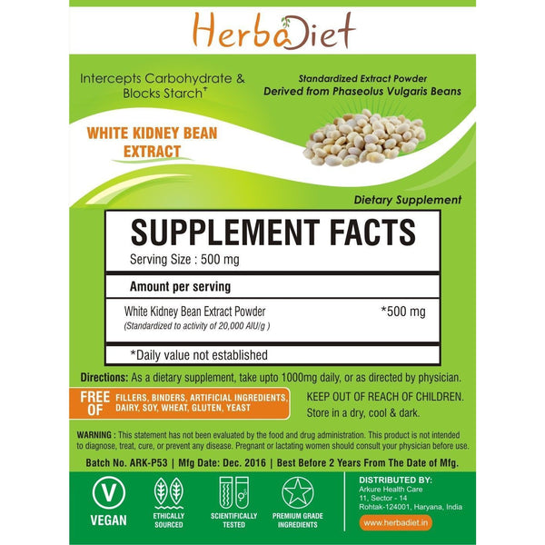 White Kidney Bean Extract (8000mg eq.) Carb Blocker Powder Weight Loss