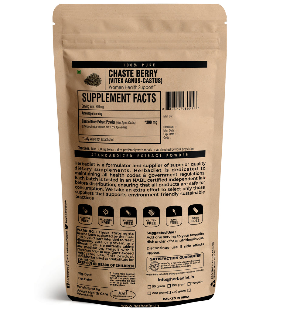 Vitex Fruit Agnus Castus Chasteberry Chaste Berry Extract Powder 100% ...