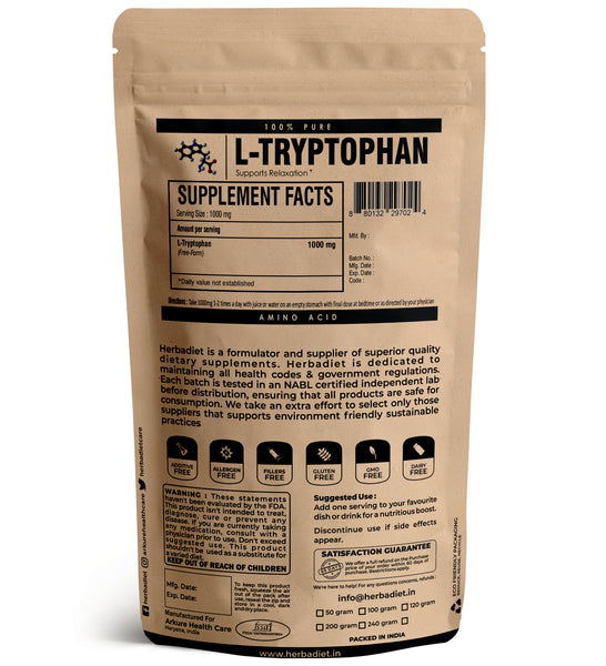 L-Tryptophan Powder Sleep Anxiety Support Stress Serotonin Essential ...