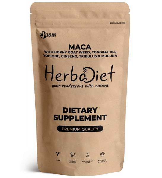 Maca with Horny Goat Weed, Tribulus, Tongkat, Mucuna & Panax Ginseng Extract Capsules