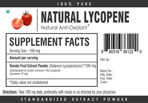 Lycopene 100mg Prostate Support Supplement Tomato Extract Eyes ...