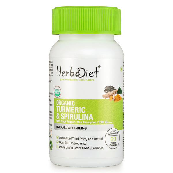 Turmeric Curcumin with Spirulina Capsules Not Tablets Immune System Support