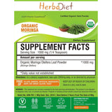 Organic Herb Powders - Herbadiet Moringa Oleifera ORGANIC Leaf Powder Premium Grade Supplement | Moringa Powder Online