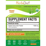 Organic Herb Powders - Herbadiet USDA Organic Cissus Quadrangularis Stem Powder Supplement Bone Strengthening