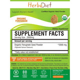 Organic Herb Powders - Herbadiet USDA Organic Fenugreek Seed Powder Supplement Bone Strengthening