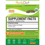 Organic Herb Powders - Herbadiet USDA Organic Haritaki Fruit Powder Terminalia Chebula Supplement