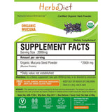 Organic Herb Powders - Herbadiet USDA Organic Mucuna Pruriens Velvet Bean Powder Natural Levodopa Supplement