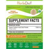 Organic Herb Powders - Herbadiet USDA Organic Psyllium Husk Powder Sat Isabgol Digestive Support