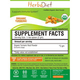 Organic Herb Powders - Herbadiet USDA Organic Turmeric Root Curcuma Longa Powder Supplement