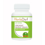 Organic Single Herb Capsules - Herbadiet Organic Wheatgrass 500mg Tablets Natural Superfood Supplement