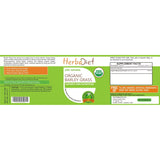 Organic Single Herb Capsules - Herbadiet USDA Organic Barley Grass 400mg Hordeum Vulgare Veg Capsules Green Superfood