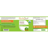 Organic Single Herb Capsules - Herbadiet USDA Organic Turmeric Root With Black Pepper 500mg Veg Capsules
