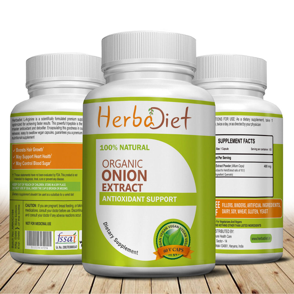 Onion Extract Capsules Quercetin Antioxidant Vegan Allium Cepa Hair