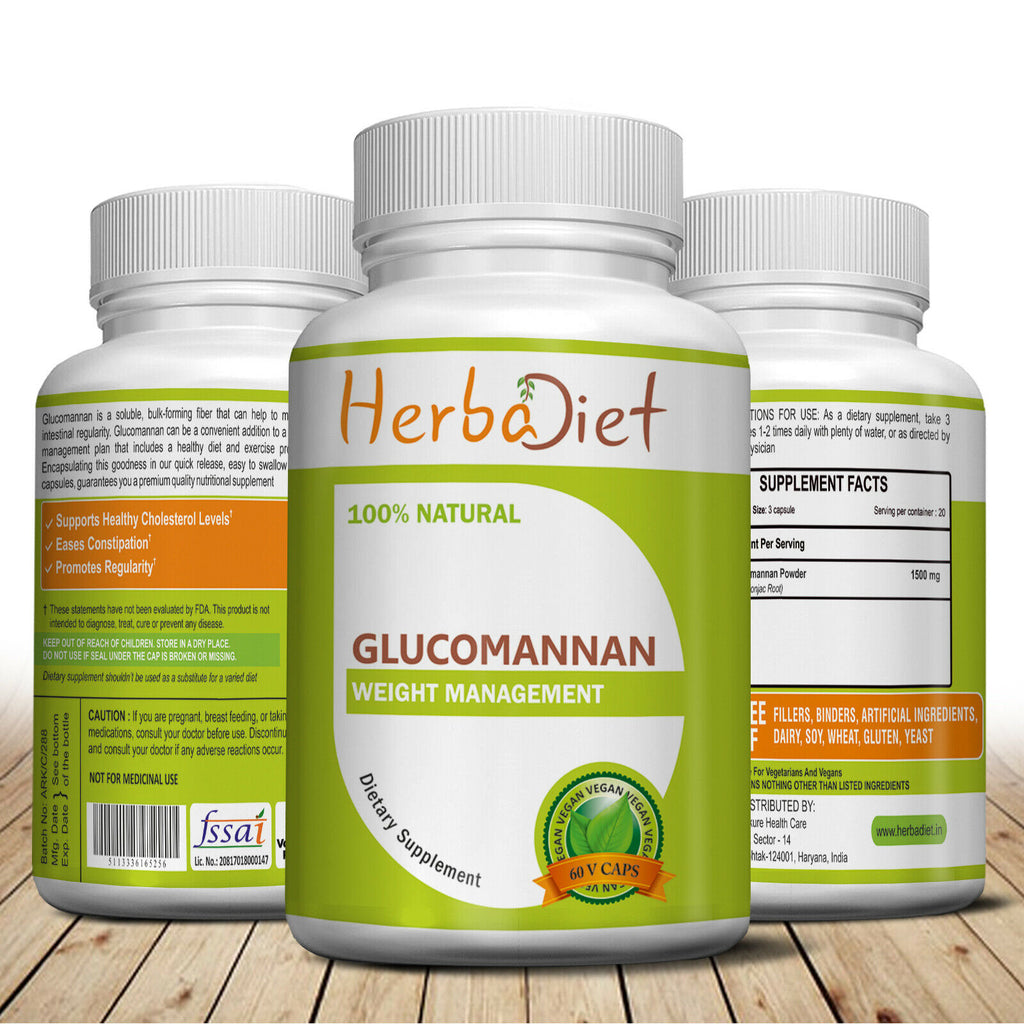 Konjac Fibre Capsules Appetite Suppressant Diet Weight Loss