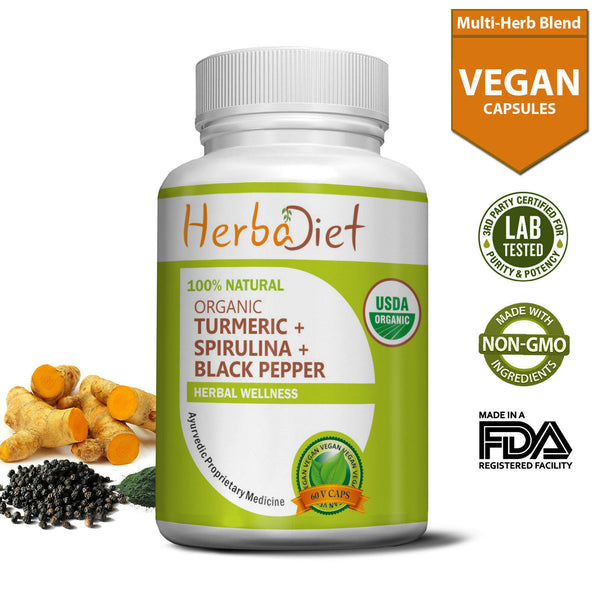Turmeric Curcumin with Spirulina Capsules Not Tablets Immune System Support
