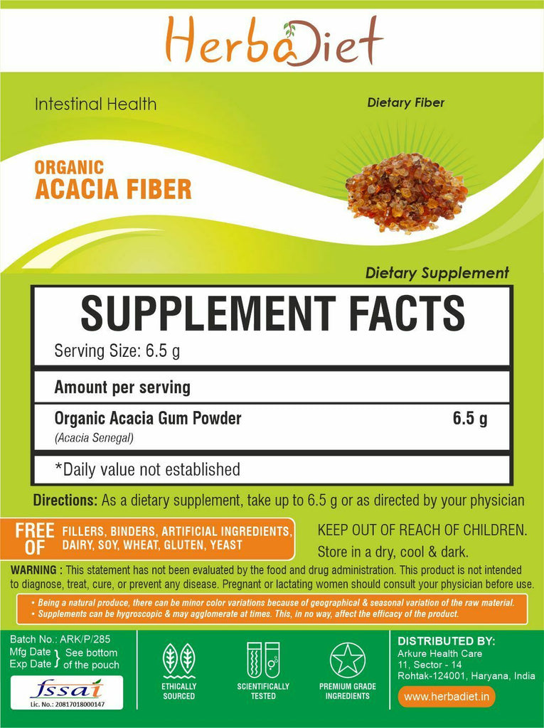 Gum Acacia Edible Gum Arabic Gar Goond Powder Thickener Fiber Digestive