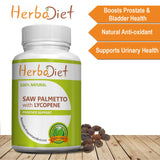 Prostate Support Capsules Saw Palmetto & Lycopene Hair Loss Urinary Supplements