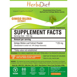 Standardized Extracts - Herbadiet Ginkgo Biloba 24% Flavinoids Powder Extract Supplement