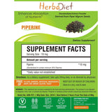 Standardized Extracts - Herbadiet Piperine 95% BioPerine 95% Black Pepper Powder Extract Supplement