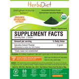Standardized Extracts - Herbadiet USDA Organic SPIRULINA Powder Green Algae Chlorophyll Supplement