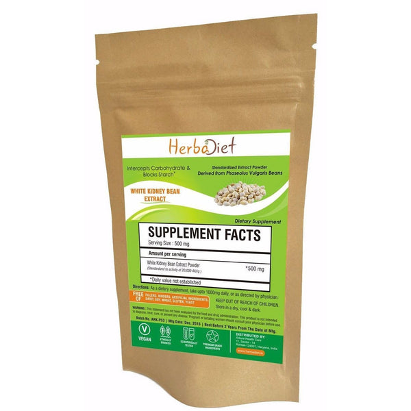 Standardized Extracts - PURE White Kidney Bean Extract Powder 20000 U/g Carb Blocker PREMIUM Quality