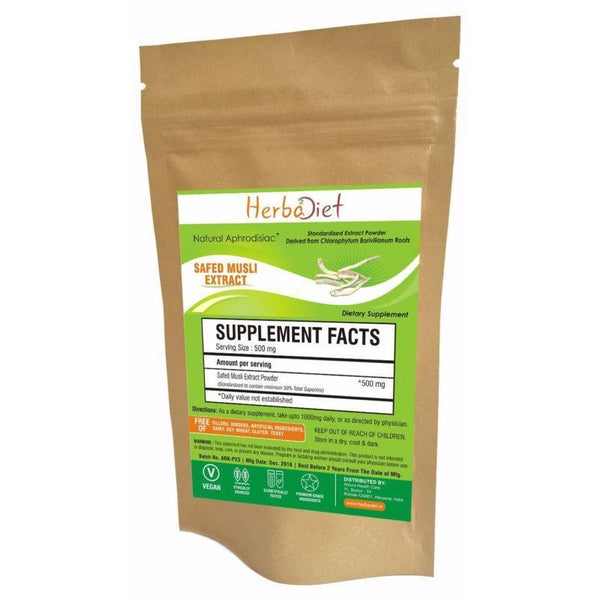 Standardized Extracts - Safed Musli Extract Powder 50% Saponins Chlorophytum Borivilianum Aphrodisiac