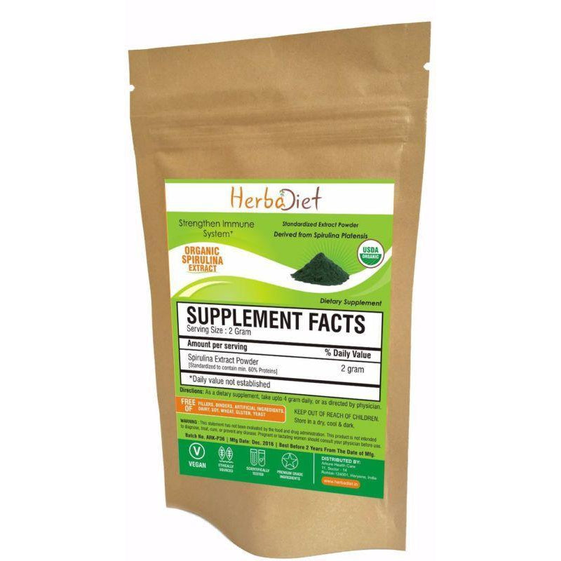 Standardized Extracts - USDA Organic SPIRULINA Powder Green Algae Chlorophyll  Non GMO Non Irradiated