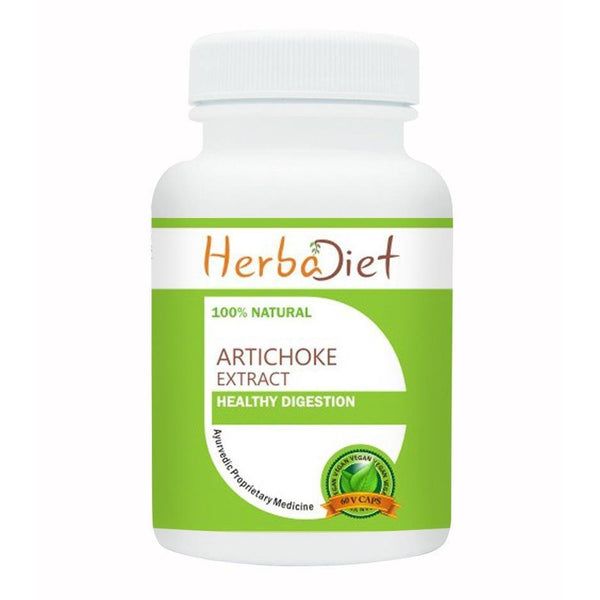 Standardized Single Herb Extract Capsules - Herbadiet Artichoke Leaf Extract 500mg Vegetarian Capsules Digestive Support Supplement | Shop Natural Digestive Supplements