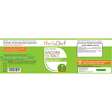 Standardized Single Herb Extract Capsules - Herbadiet Bacopa Monnieri Extract 50% Bacosides 500mg Vegetarian Capsules | Best Brain Supplements In India