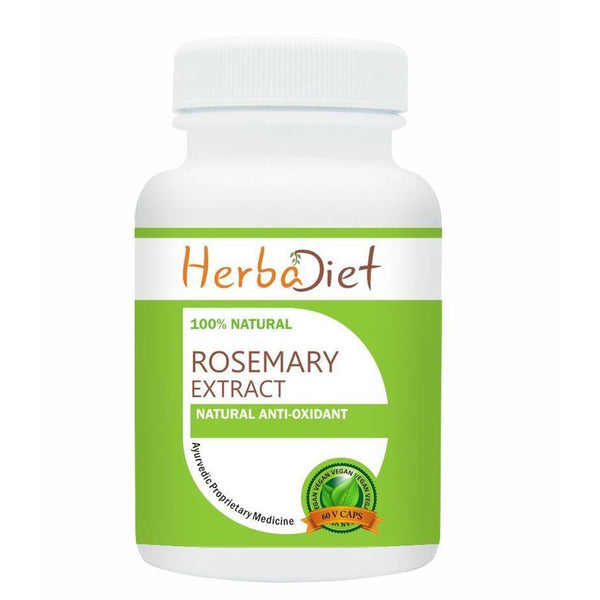 Standardized Single Herb Extract Capsules - High Potency Rosemary Leaf Extract 20:1 Veg 500mg Capsules Natural Antioxidant